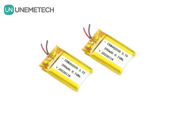 Pequena Dimensão 402030 3.7V 200mAh Bateria recarregável Lipo para produtos eletrônicos