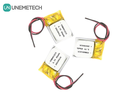 Bateria de polímero de lítio ultra fina 401215 3.7V 45mAh Bateria Li Po para rastreador GPS
