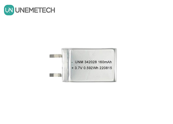 Bateria Bluetooth 160mAh 3.7V Bateria recarregável de iões de lítio polimérico 342028 para rastreador