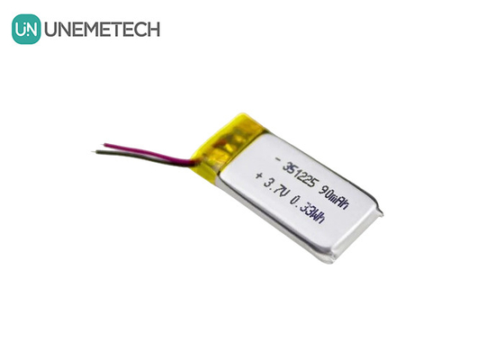 351225 Bateria Li-ion de polímero 3,7 V 90 mAh Bateria recarregável de polímero de Li ultra fina