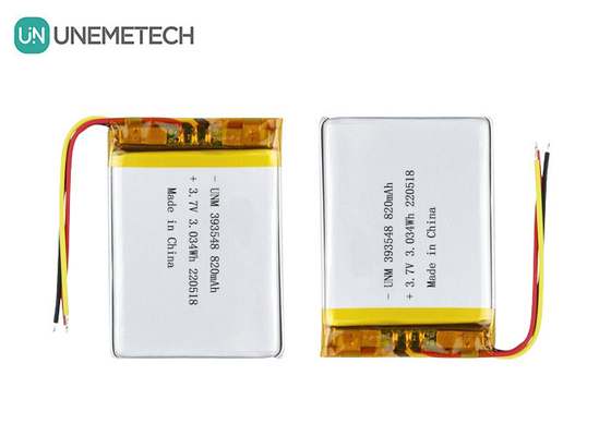 Bateria de polímero de lítio 3.7V 820mAh 393548 Lipo Bateria recarregável para bomba eletrônica de mama