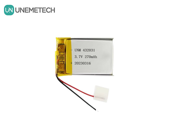 3.7V 270mAh 432031 Bateria de polímero de lítio para aparelhos eletrónicos
