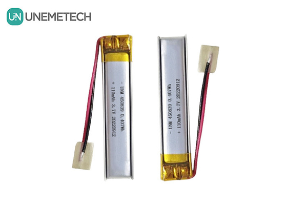 Design de precisão 3.7V 110mAh LiPo Bateria recarregável Bateria de polímero de lítio 450839