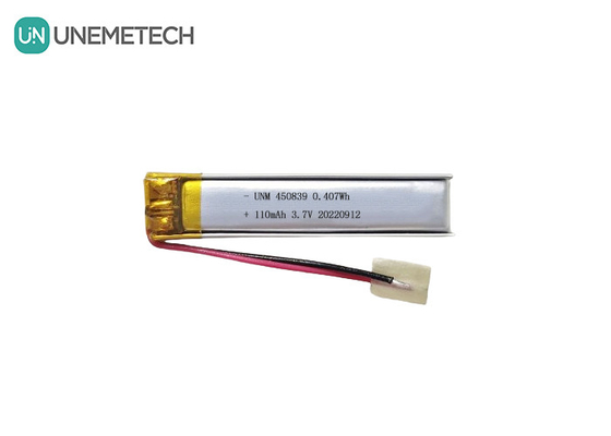 Design de precisão 3.7V 110mAh LiPo Bateria recarregável Bateria de polímero de lítio 450839