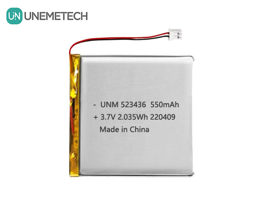 Bateria de polímero de íons de lítio 3.7V 550mAh 523436 Bateria recarregável de polímero Li para rastreador GPS