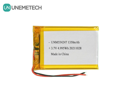 3.7V 1350mAh Bateria recarregável Li Ion Polymer Pack 554247 para Mini Drone