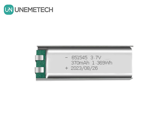 3.7V 370mAh 651545 Bateria recarregável de lítio-íon de lítio para produtos digitais