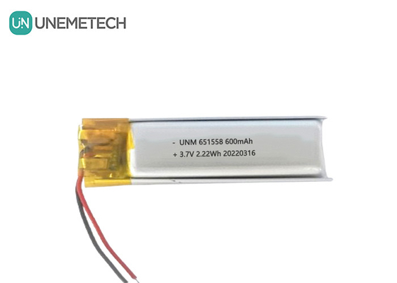 Fornecedor de bateria de beleza e maquiagem 600mAh 3.7V Bateria Lipo 651558 para depilação