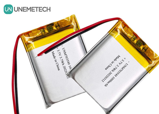 Bateria LiPo 1000mAh 703540 3.7V Bateria recarregável de Li-polímero para produtos eletrônicos