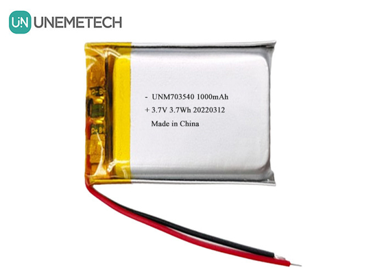Bateria LiPo 1000mAh 703540 3.7V Bateria recarregável de Li-polímero para produtos eletrônicos