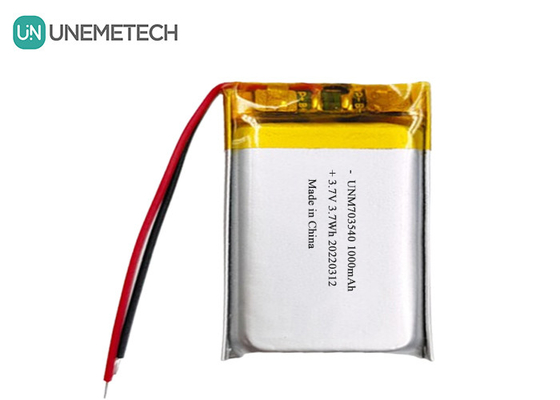 Bateria LiPo 1000mAh 703540 3.7V Bateria recarregável de Li-polímero para produtos eletrônicos