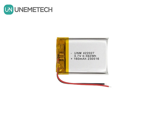 Bateria recarregável LiPo de alta densidade 3.7V 160mAh 422027 para fone de ouvido Bluetooth