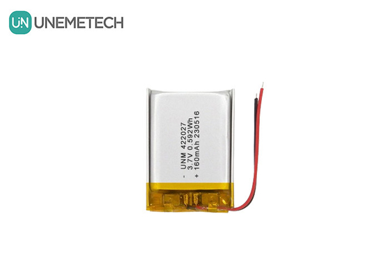 Bateria recarregável LiPo de alta densidade 3.7V 160mAh 422027 para fone de ouvido Bluetooth