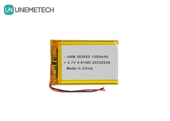 3.7V 1300mAh Bateria de iões de lítio polímero padrão 583850 para produtos eletrónicos