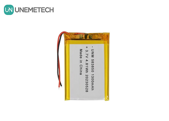 3.7V 1300mAh Bateria de iões de lítio polímero padrão 583850 para produtos eletrónicos