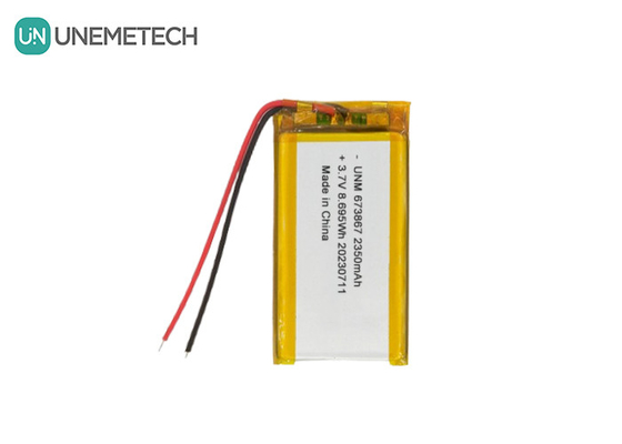 3.7V 2350mAh Bateria de polímero de lítio de alta capacidade 673867 Para bancos de energia