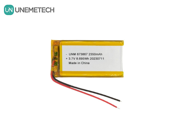 3.7V 2350mAh Bateria de polímero de lítio de alta capacidade 673867 Para bancos de energia
