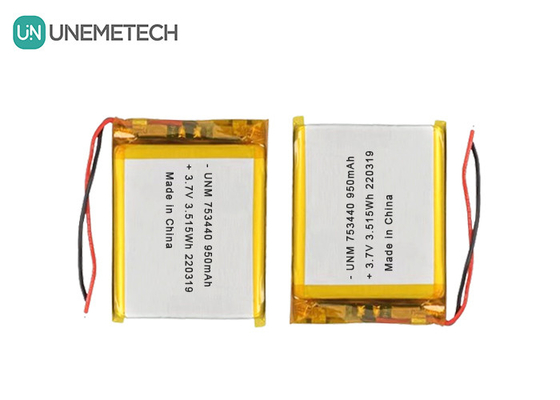 3Bateria de polímero de lítio de.7V 950mAh 753440 Bateria de bolsa para câmera em miniatura