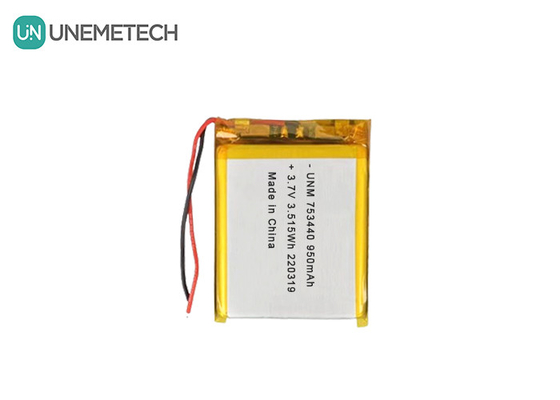 3Bateria de polímero de lítio de.7V 950mAh 753440 Bateria de bolsa para câmera em miniatura