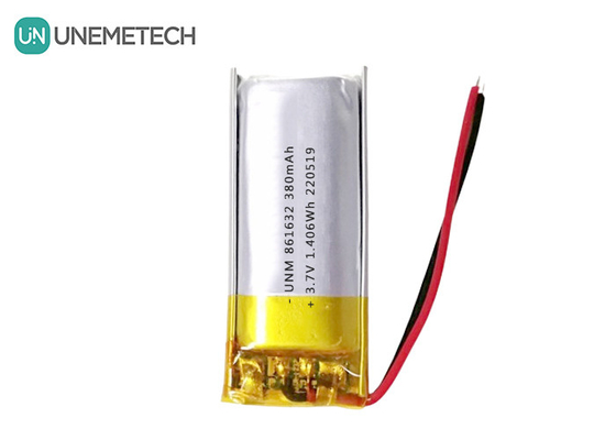 1S Baterias LiPo 3.7V 380mAh Bateria recarregável Li-polímero 861632 para lâmpada de mesa