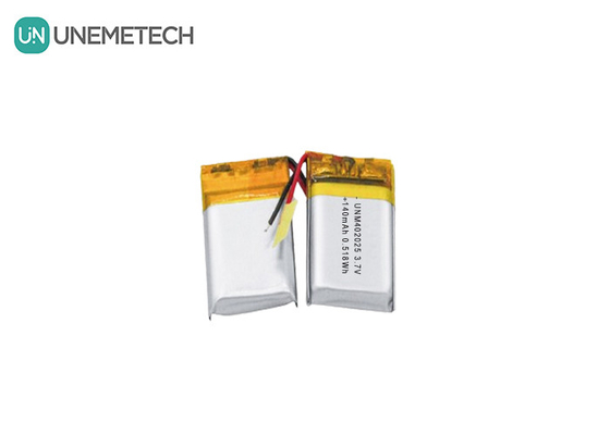 3.7V 140mAh 402025 Bateria recarregável Bateria Lipo para massagistas compactos