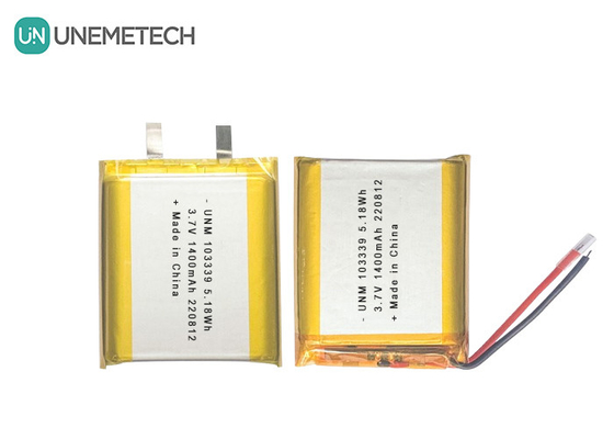 3.7V 1400mAh Bateria de polímero de íons de lítio de alto desempenho 103339 Para carros de brinquedo