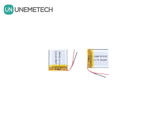 3.7V 30mAh 251515 Pequena bateria Lipo leve para termômetro eletrônico pequeno