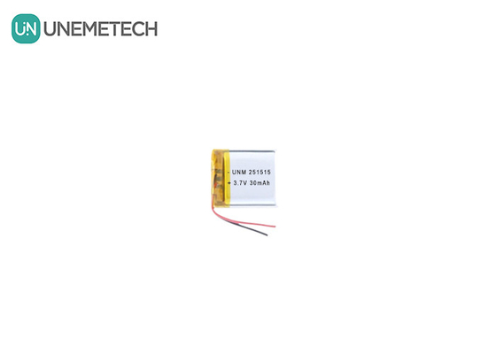 3.7V 30mAh 251515 Pequena bateria Lipo leve para termômetro eletrônico pequeno