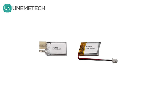 3.7V 50mAh Pequena bateria de polímero de lítio 401419 para pequenos dispositivos electrónicos