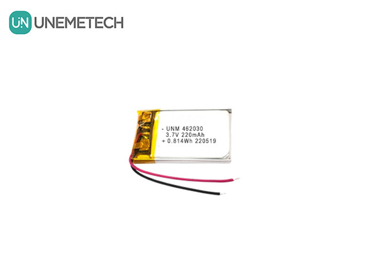 3.7V 220mAh 462030 Certificado Bateria recarregável de polímero de lítio para lâmpadas LED