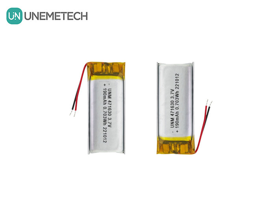 Bateria LiPo certificada CE 471630 3.7V 190mAh Bateria Li-polímero para eletrônicos portáteis