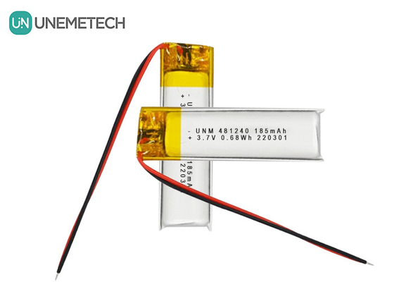 3.7V 185mAh 481240 Bateria de íon de lítio e polímero de lítio para DVRs de automóveis