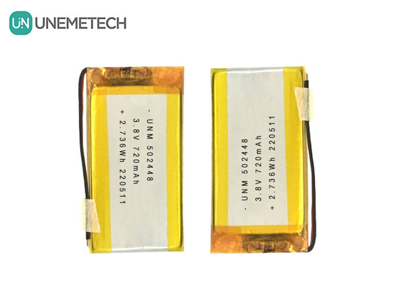 3.8V 720mAh LiPo Bateria de Alta Voltagem LiHV 502448 para Auscultador Bluetooth