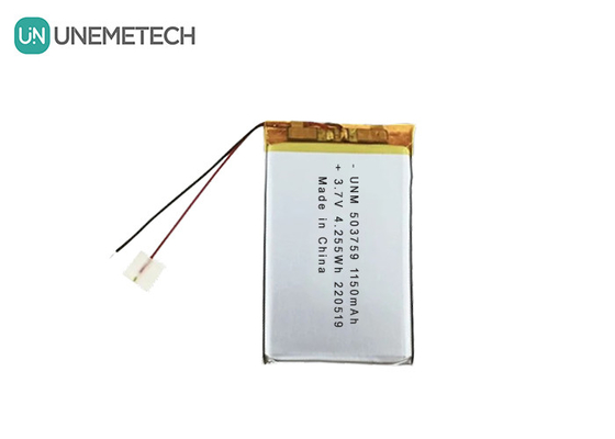3.7V 1150mAh 503759 Bateria recarregável Lipo Polymer personalizada para gravador