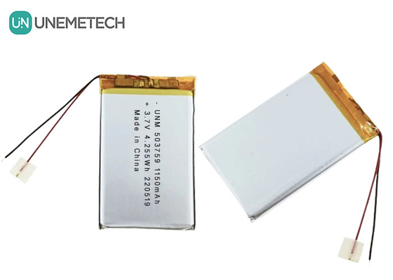 3.7V 1150mAh 503759 Bateria recarregável Lipo Polymer personalizada para gravador