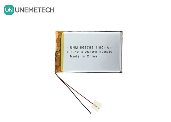 3.7V 1150mAh 503759 Bateria recarregável Lipo Polymer personalizada para gravador