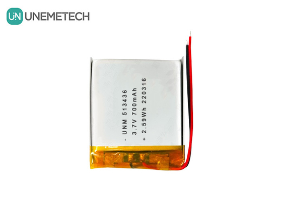 3.7V 700mAh 513436 Bateria recarregável de iões de lítio para rastreadores GPS