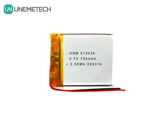3.7V 700mAh 513436 Bateria recarregável de iões de lítio para rastreadores GPS