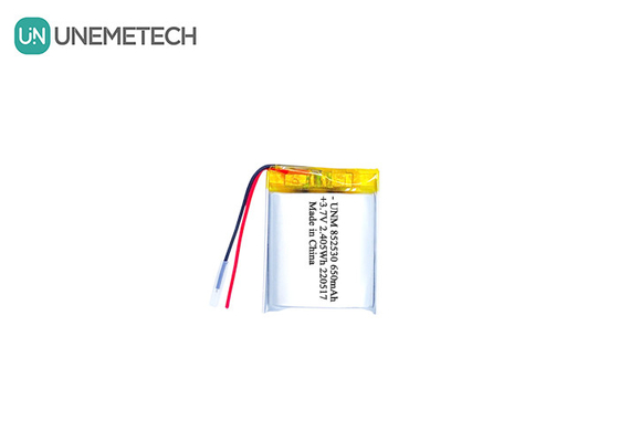 3.7V 650mAh Bateria recarregável de polímeros de iões de lítio 852530 para fones de ouvido