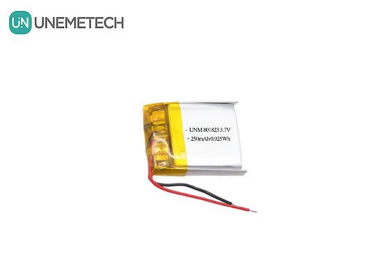 3.7V 250mAh 801823 Bateria Lipo de alta densidade de energia para calculadoras de bolso