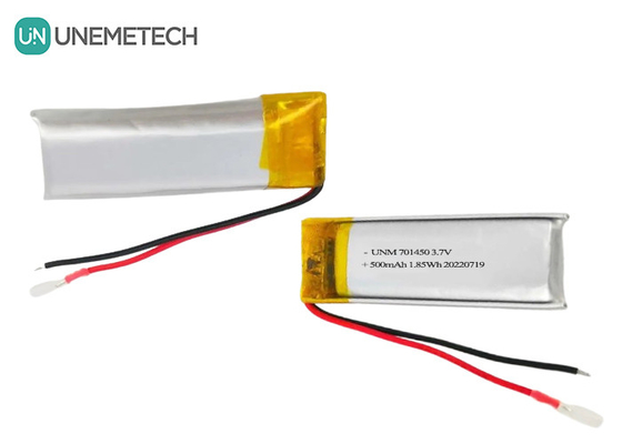 3.7V 500mAh 701450 Bateria recarregável de polímero de lítio para sensores de temperatura