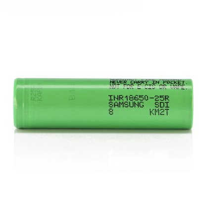 Samsung 25R 18650 2500mAh 20A Bateria 3.6V Célula de íons de lítio cilíndrica INR18650-25R
