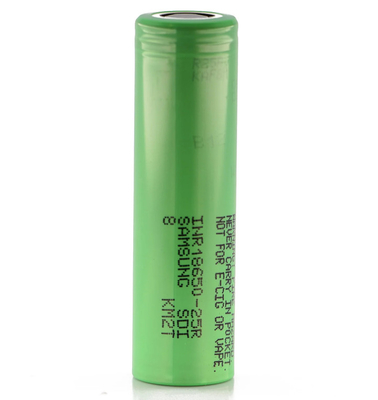 Samsung 25R 18650 2500mAh 20A Bateria 3.6V Célula de íons de lítio cilíndrica INR18650-25R