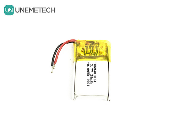 3.7V 25mAh 401014 Bateria ultra pequena recarregável Lipo para óculos inteligentes