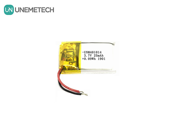 3.7V 25mAh 401014 Bateria ultra pequena recarregável Lipo para óculos inteligentes