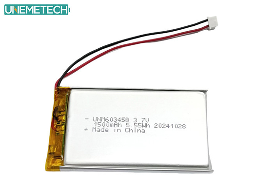 Bateria recarregável de iões de lítio de polímero 603458 3.7V 1500mAh Bateria Lipo para impressora