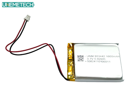 Bateria Li-Polymer personalizada 3.7V 1600mAh 933442 Bateria de Lítio Polímero para Produtos Médicos