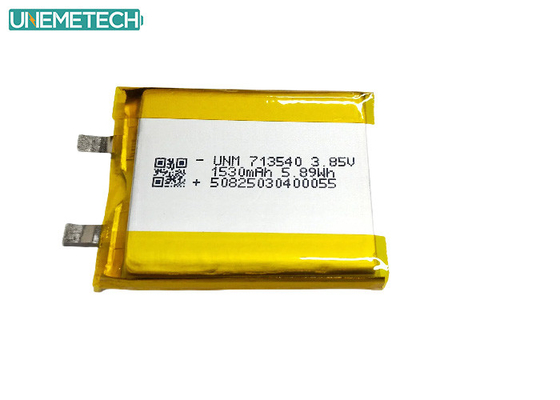 3.85V Bateria de polímero de lítio de alta tensão 1530mAh 713540 Para dispositivos médicos