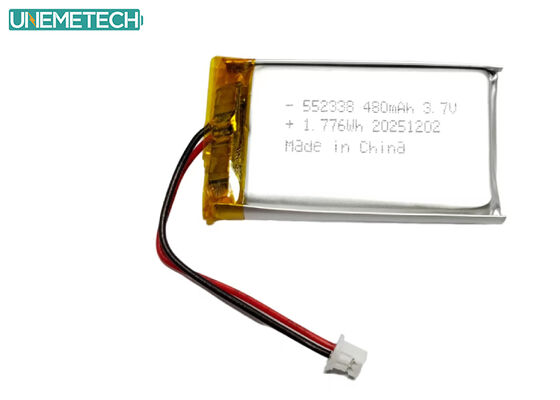 Qualidade Bateria recarregável de polímero de lítio 552338 3,7 V 480mAh com diretiva de bateria para produtos eletrônicos de consumo Fábrica